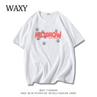 WAXY2022年夏季圆领纯棉短袖T恤女学生字母宽松嘻哈百搭上衣ins潮