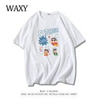 WAXY2022年夏季圆领纯棉短袖T恤女学生动漫甜美日系宽松打底上衣