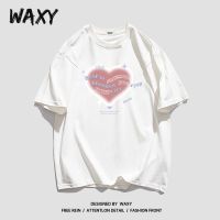 WAXY纯棉短袖T恤女学生宽松港风百搭学生上衣嘻哈美式印花女装ins