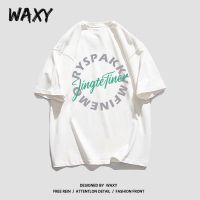 WAXY夏季新款纯棉短袖T恤女学生宽松百搭打底衫慵懒风印花上衣ins