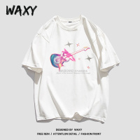 WAXY纯棉短袖T恤女2022夏季新款韩版学生宽松上衣美式慵懒风ins风