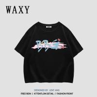 WAXY韩版潮流纯棉短款t恤女露肚脐上衣辣妹装显瘦纯欲洋气女装ins