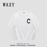 WAXY纯棉短款t恤女上衣2022年韩版潮流辣妹装显瘦纯欲洋气女装ins