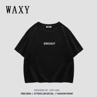 WAXY纯棉短款t恤女韩版潮流露肚脐上衣辣妹装显瘦纯欲洋气女装ins