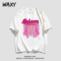 WAXY圆领纯棉短袖女2022新款T恤学生宽松打底衫国潮港风嘻哈上衣