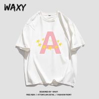 WAXY纯棉T恤女夏天短袖港风休闲印花学生韩版宽松潮流甜辣上衣ins