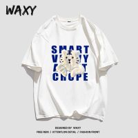 WAXY纯棉美式hiphop短袖T恤女学生宽松慵懒风简约潮流甜辣上衣ins