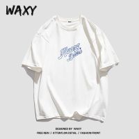 WAXY纯棉潮牌短袖女T恤学生宽松休闲慵懒风上衣简约潮流韩版女装
