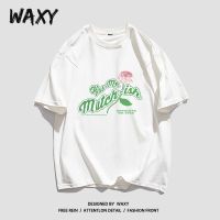 WAXY纯棉圆领美式hiphop短袖T恤女学生宽松国潮嘻哈街头韩版上衣