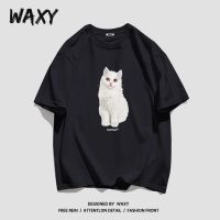 WAXY纯棉T恤夏季短袖女学生宽松慵懒风上衣设计感小众ins甜辣女装
