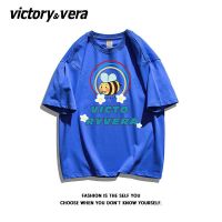 VICTORYVERA夏季2022新款短袖T恤女宽松纯棉ins慵懒风半袖体恤衫