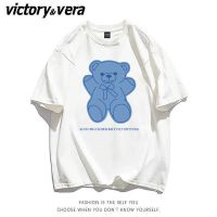 VICTORYVERA小熊短袖t恤女2022新款夏季学生ins原宿风宽松上衣服