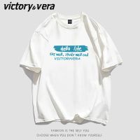VICTORYVERA夏季宽松短袖T恤女2022夏季新款港风时尚别致上衣ins