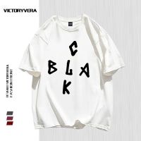 VICTORYVERA夏季新款港风复古字母印花短袖T恤女宽松圆领街头上衣