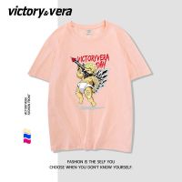 VICTORYVERA夏季2022新款原宿风短袖T恤女宽松纯棉高街半袖上衣服