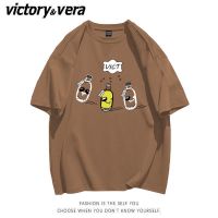 VICTORYVERA夏季新款短袖t恤女学生宽松显瘦百搭印花体恤半袖上衣