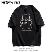 VICTORYVERA美式复古街头小熊短袖T恤女夏季2022新款宽松百搭上衣