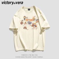 VICTORYVERA欧美T恤女夏季宽松韩版卡通印花ins潮牌短袖上衣百搭