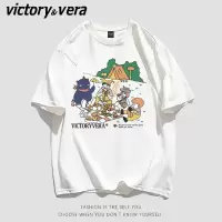 VICTORYVERA慵懒风百搭短袖上衣学生宽松女ins风夏季学院小众衣服