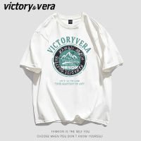 VICTORYVERA夏季短袖t恤女小众情侣复古体恤衫学生韩版宽松上衣服