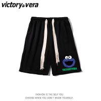 VICTORYVERA运动短裤女夏季韩版宽松个性印花芝麻街ins潮休闲女裤