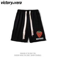 VICTORYVERA黑色直筒短裤男女新款学生韩版休闲运动宽松百搭短裤