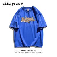 VICTORYVERA夏季2022新款小熊短袖t恤女宽松纯棉原宿风半袖上衣服