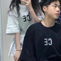 VICTORYVERA夏季2022新款简约短袖t恤女宽松纯棉情侣装半袖上衣服