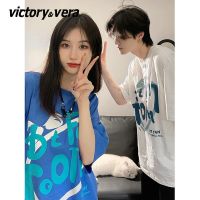VICTORYVERA夏季2022新款情侣装短袖t恤女宽松纯棉高街半袖上衣服