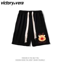 VICTORYVERA夏季日系创意印花休闲短裤男女新款宽松百搭五分裤潮