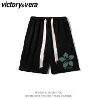 VICTORYVERA夏季美式运动短裤男女学生薄款宽松高腰抽绳五分裤子
