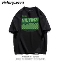 VICTORYVERA小众创意印花短袖T恤男女夏季宽松韩版小众百搭上衣潮