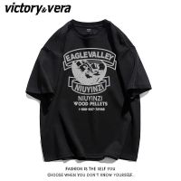 VICTORYVERA美式潮牌短袖t恤男女复古印花宽松百搭街头风半袖上衣