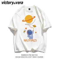 VICTORYVERA美式短袖t恤女夏宽松学生慵懒风卡通印花ins半袖上衣