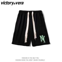 VICTORYVERA休闲直筒裤简约印花男女新款高腰宽松韩版学生百搭潮