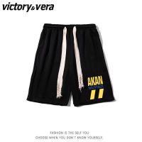 VICTORYVERA夏季新款韩版宽松短裤男女学生黑色直筒短裤百搭潮流