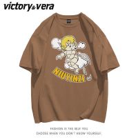VICTORYVERA港风日系动漫印花短袖T恤女2022夏季新款学生宽松上衣