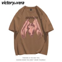 VICTORYVERA港风复古动漫印花短袖t恤男女夏季宽松百搭情侣上衣潮