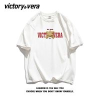 VICTORYVERA夏季2022新款小熊印花短袖t恤女宽松纯棉半袖上衣服