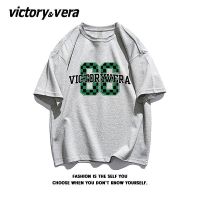 VICTORYVERA夏季2022新款复古短袖t恤女宽松纯棉ins风半袖体恤衫