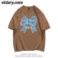 VICTORYVERA夏季新款百搭印花短袖t恤女学生宽松韩版情侣上衣服潮