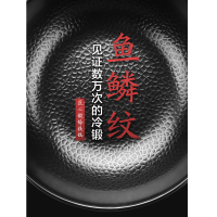 雅乐思TJ34C 铁匠锻打炒锅(挂件)冷锻造工艺无涂层不粘锅耐铁铲