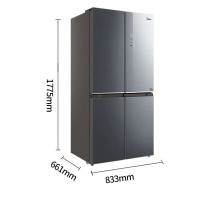 美的(Midea)461升十字对开门风冷无霜冰箱一级能效家用净味大容量电冰箱 BCD-461WSGPM(E)