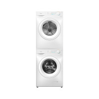 美的烘套装10KG滚筒洗衣机+热泵烘干机 巴氏除菌除螨除毛絮神器毛屑过滤白色套装 MG100V11F+MH100V11F