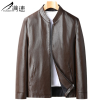 满速男士皮夹克2022春季新款立领皮衣中年男装上衣春秋机车皮外套
