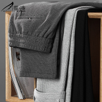 满速华夫格卫裤男春秋季新款灰色休闲裤宽松直筒运动裤子男2010-3