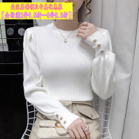 春秋季百搭长袖套头修身打底衫毛衣针织衫内搭上衣女