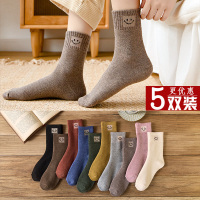 时尚复古中筒袜女士棉潮秋冬街头袜子ins潮长袜运动毛圈袜