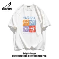 Muszoom短袖t恤男女重磅100纯棉港风休闲ins潮春秋情侣百搭打底衫