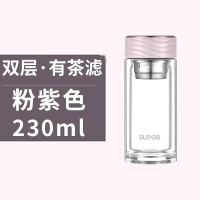 苏泊尔耐热玻璃杯·沁系列KC23GR10灰黑色*粉紫色 230mL